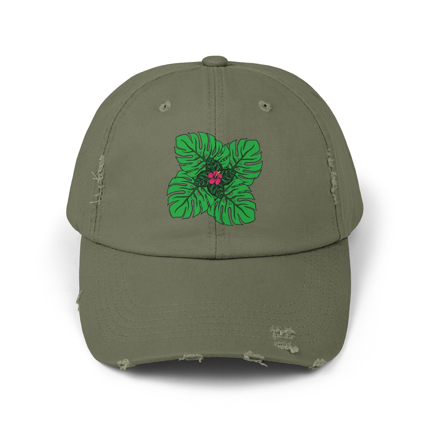 Plant Flower Distressed Cap