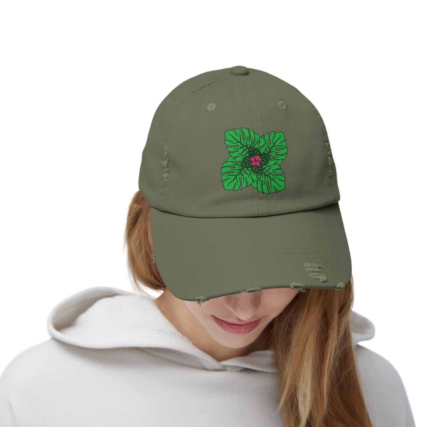 Plant Flower Distressed Cap