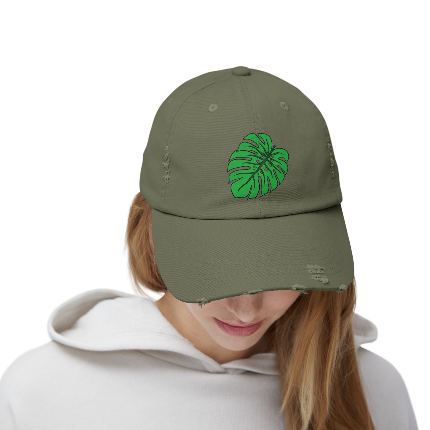 Monstera Leaf Distressed Cap
