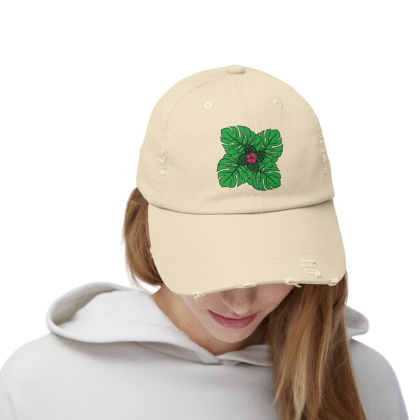 Plant Flower Distressed Cap