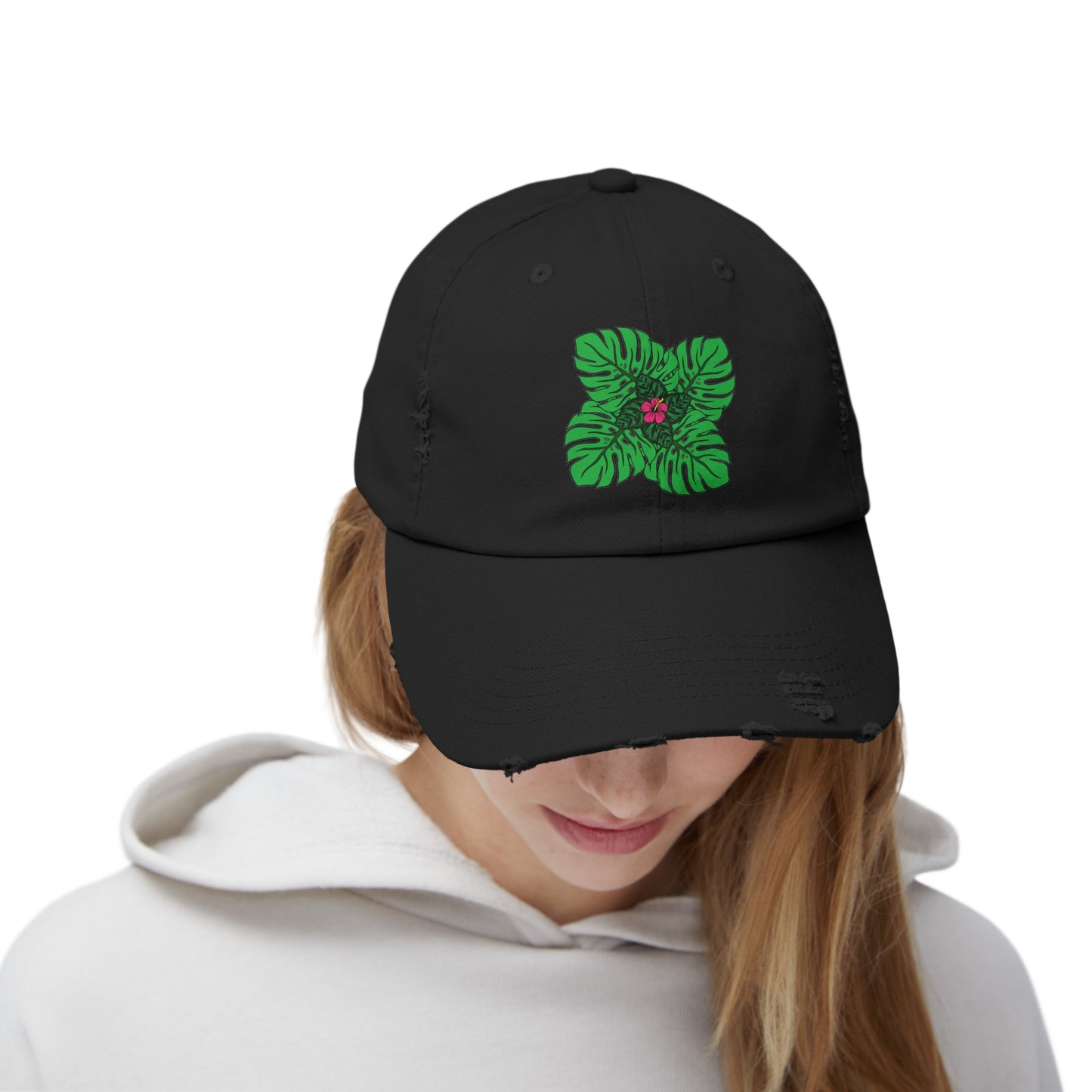 Plant Flower Distressed Cap