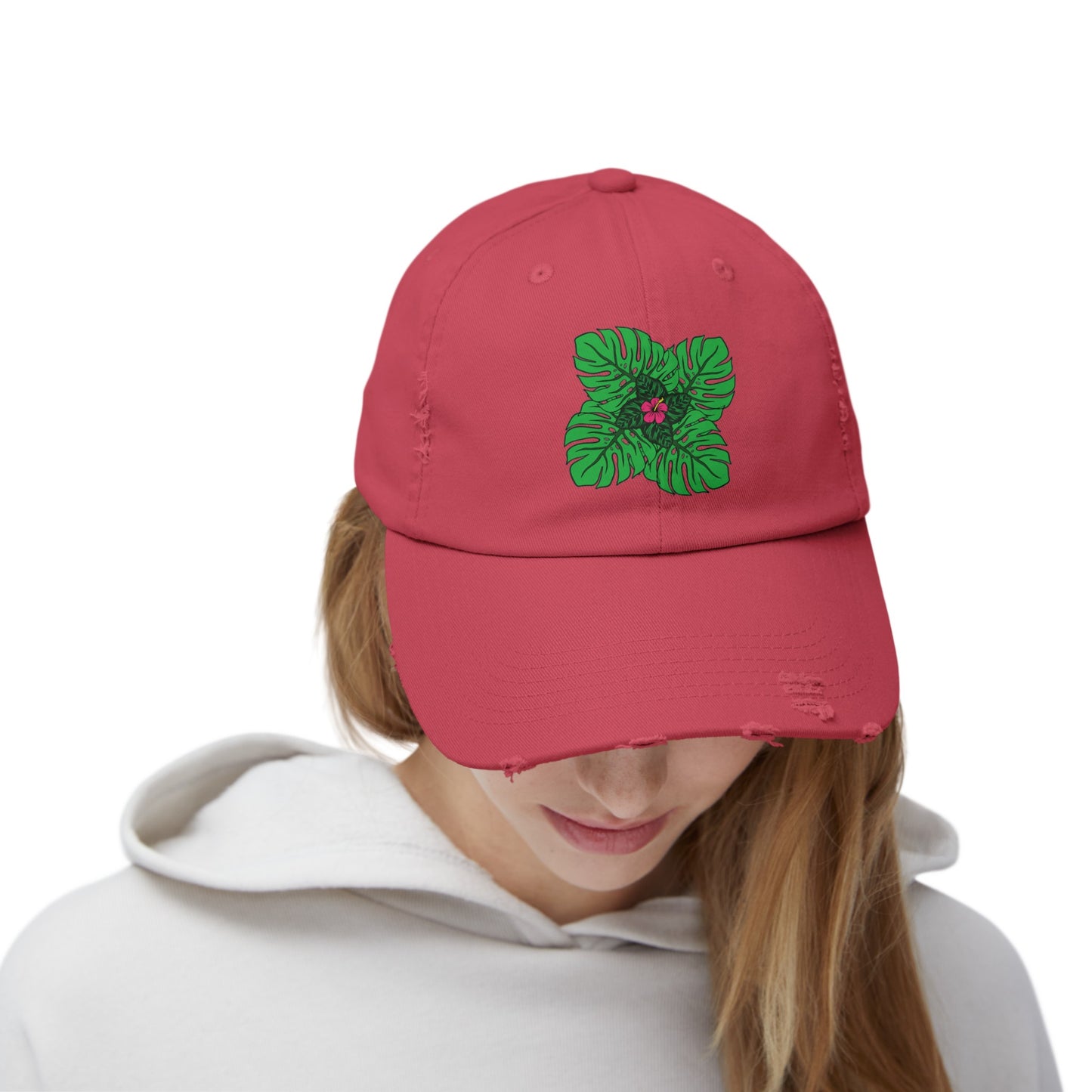 Plant Flower Distressed Cap