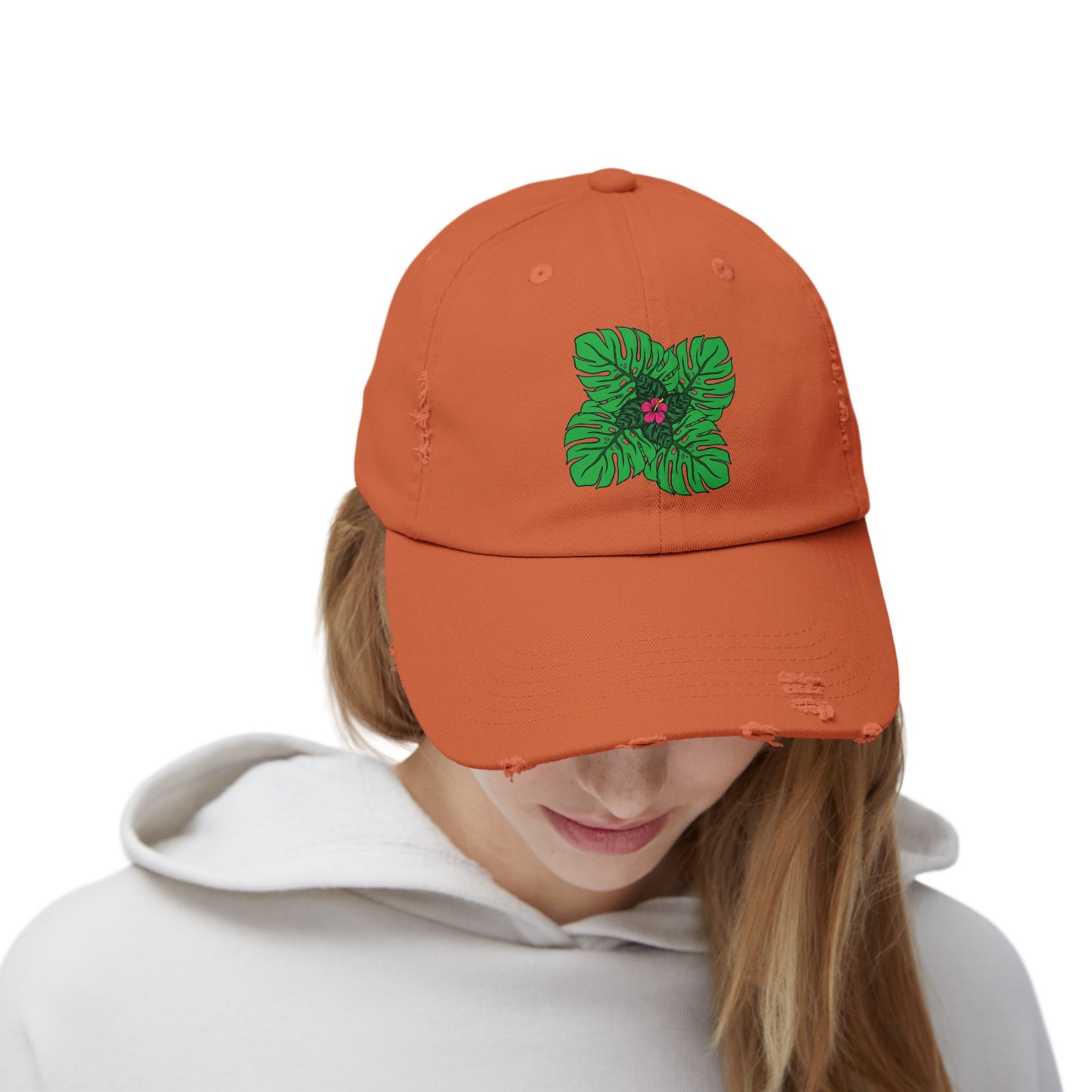 Plant Flower Distressed Cap