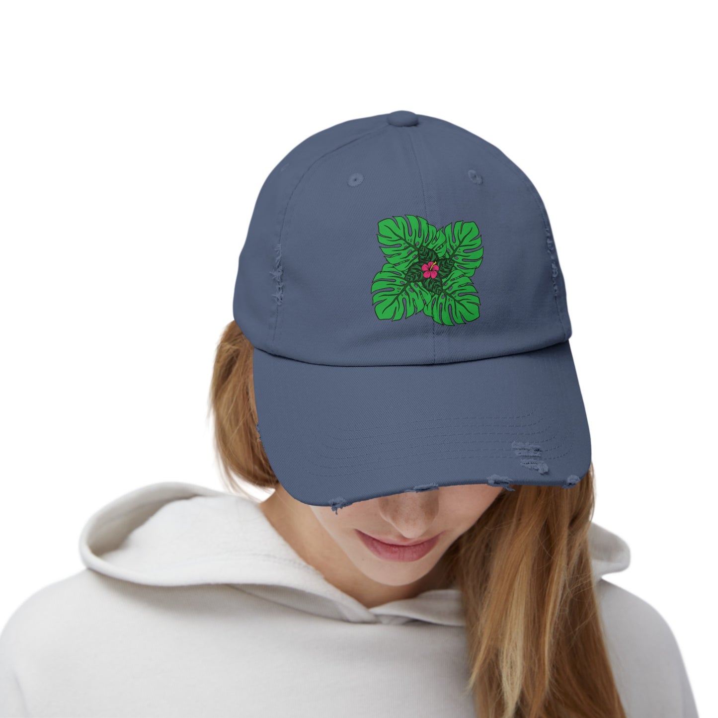 Plant Flower Distressed Cap