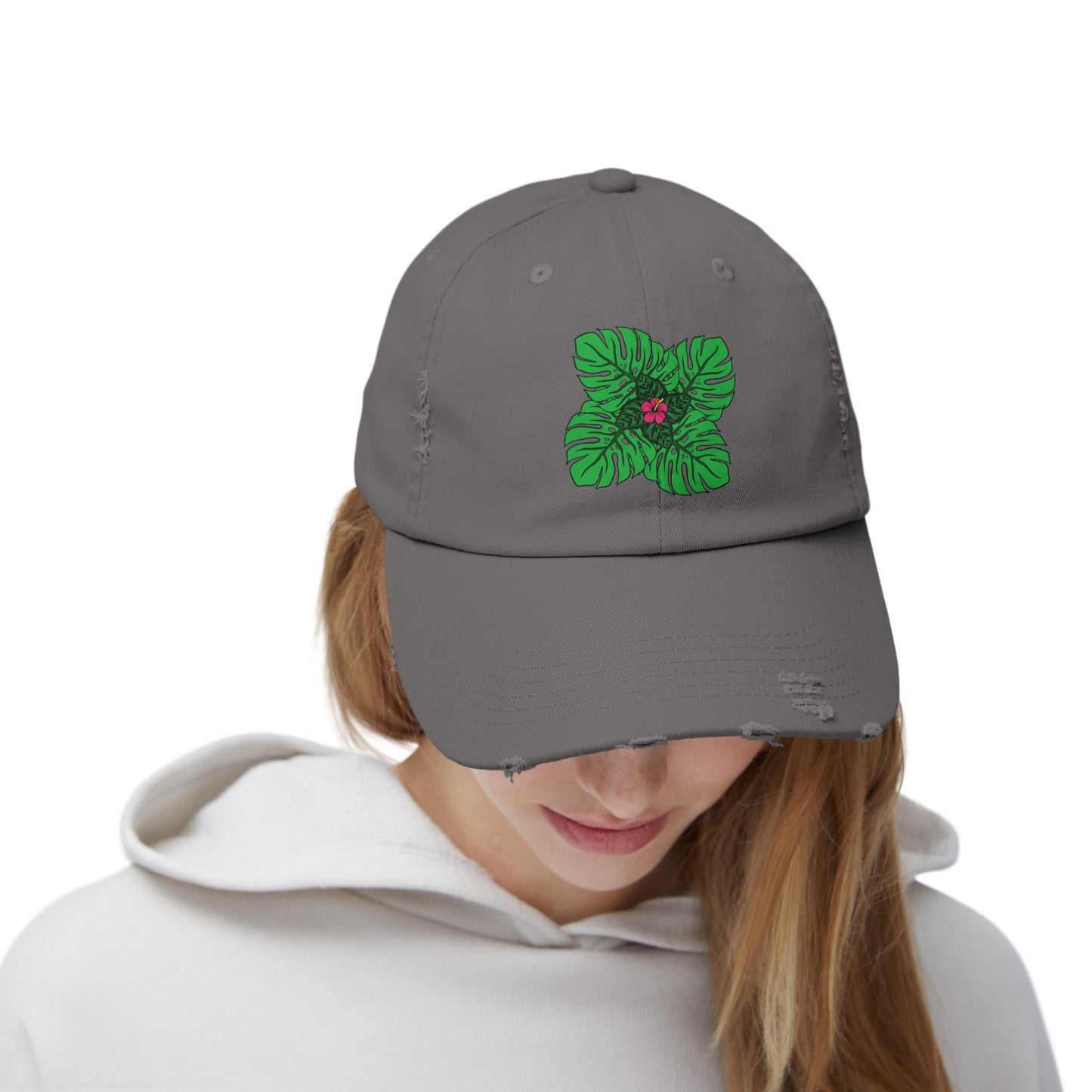 Plant Flower Distressed Cap