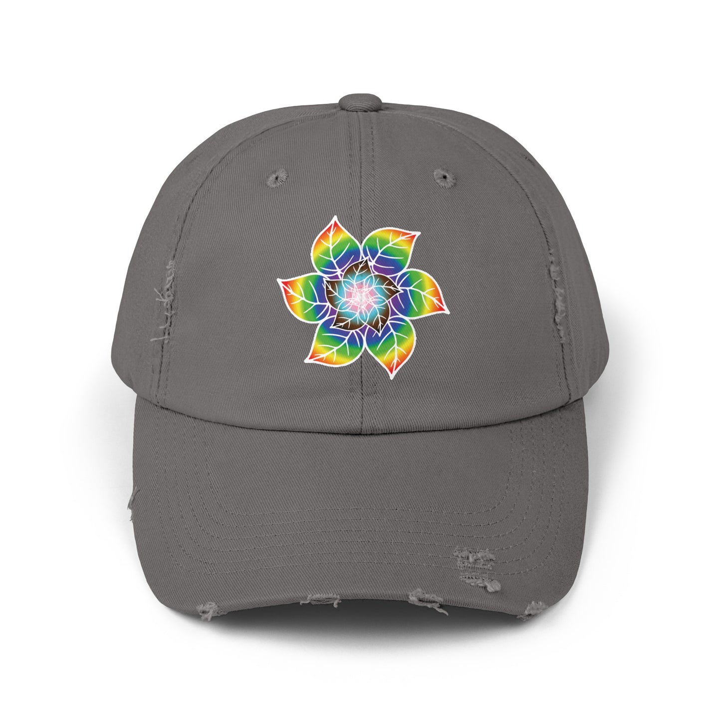 Flower Leaf Pride Distressed Cap