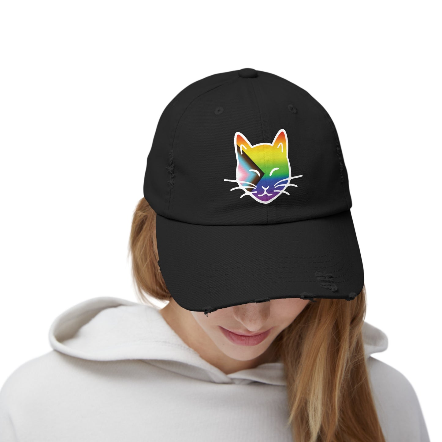 The Cat Fam Pride Distressed Cap