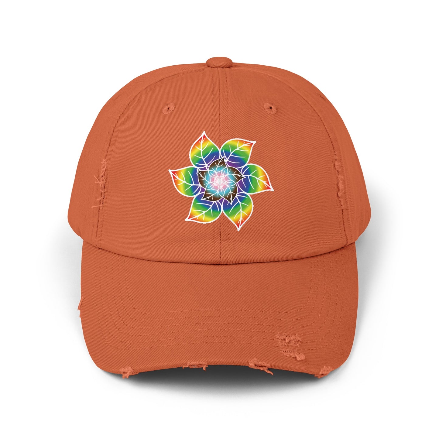 Flower Leaf Pride Distressed Cap