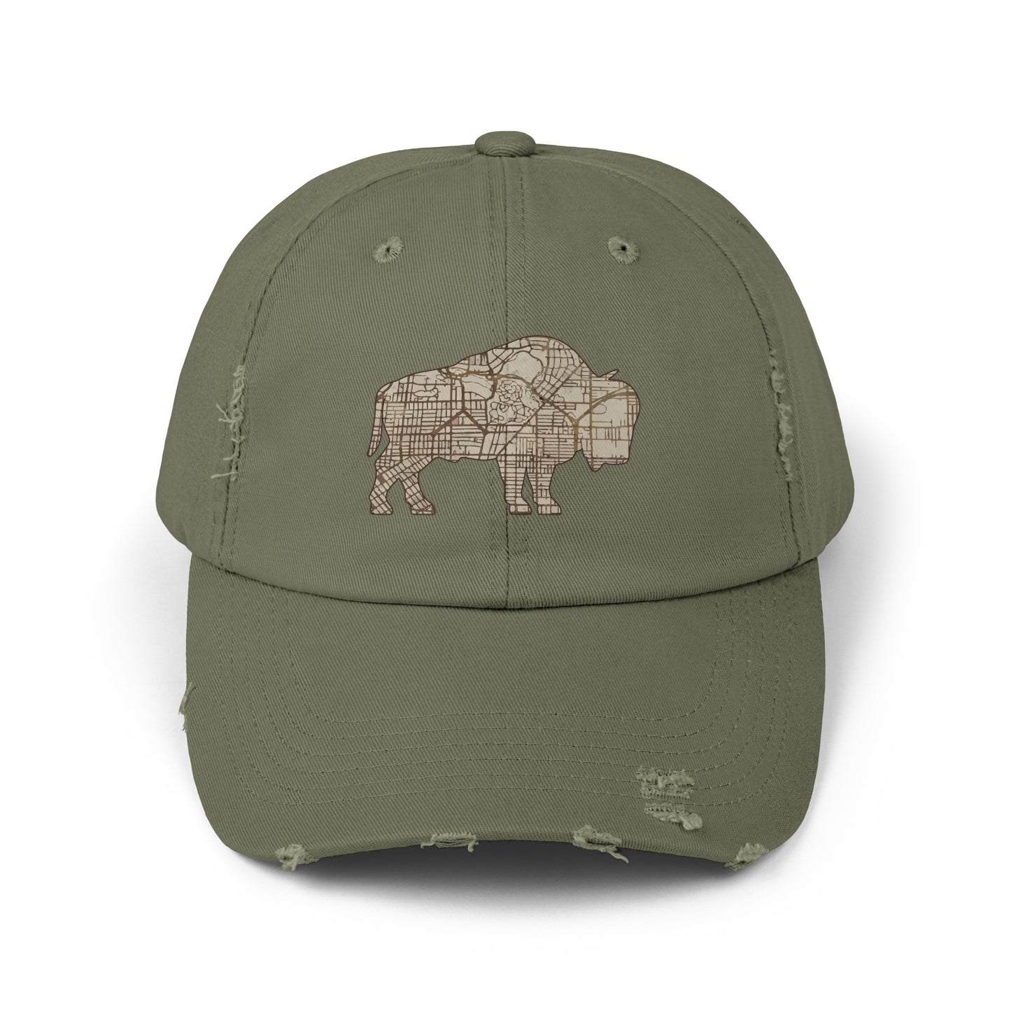 Map of Buffalo Distressed Cap