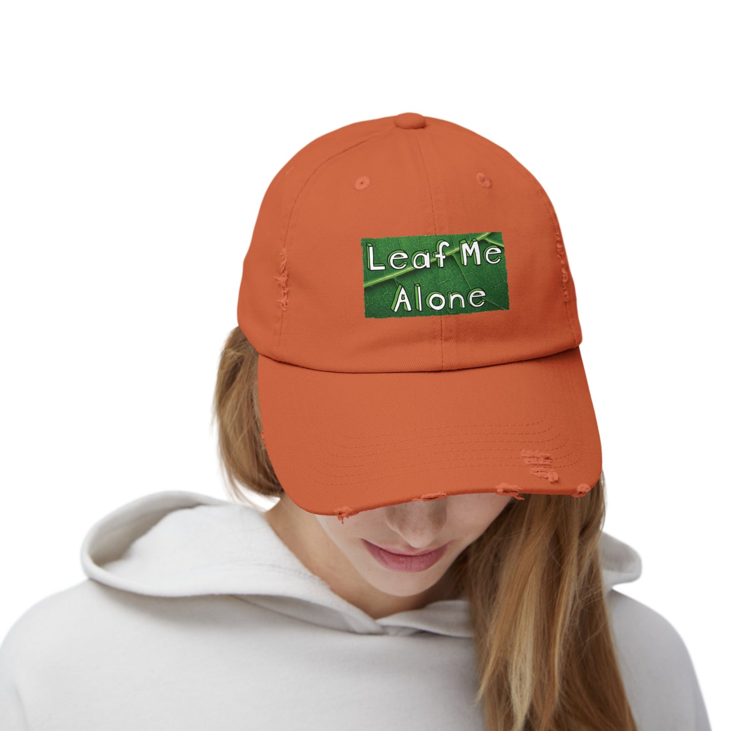 Leaf Me Alone Distressed Cap