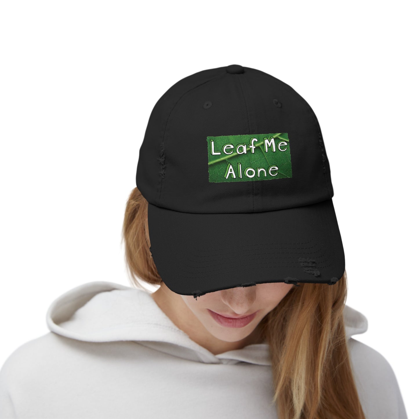 Leaf Me Alone Distressed Cap