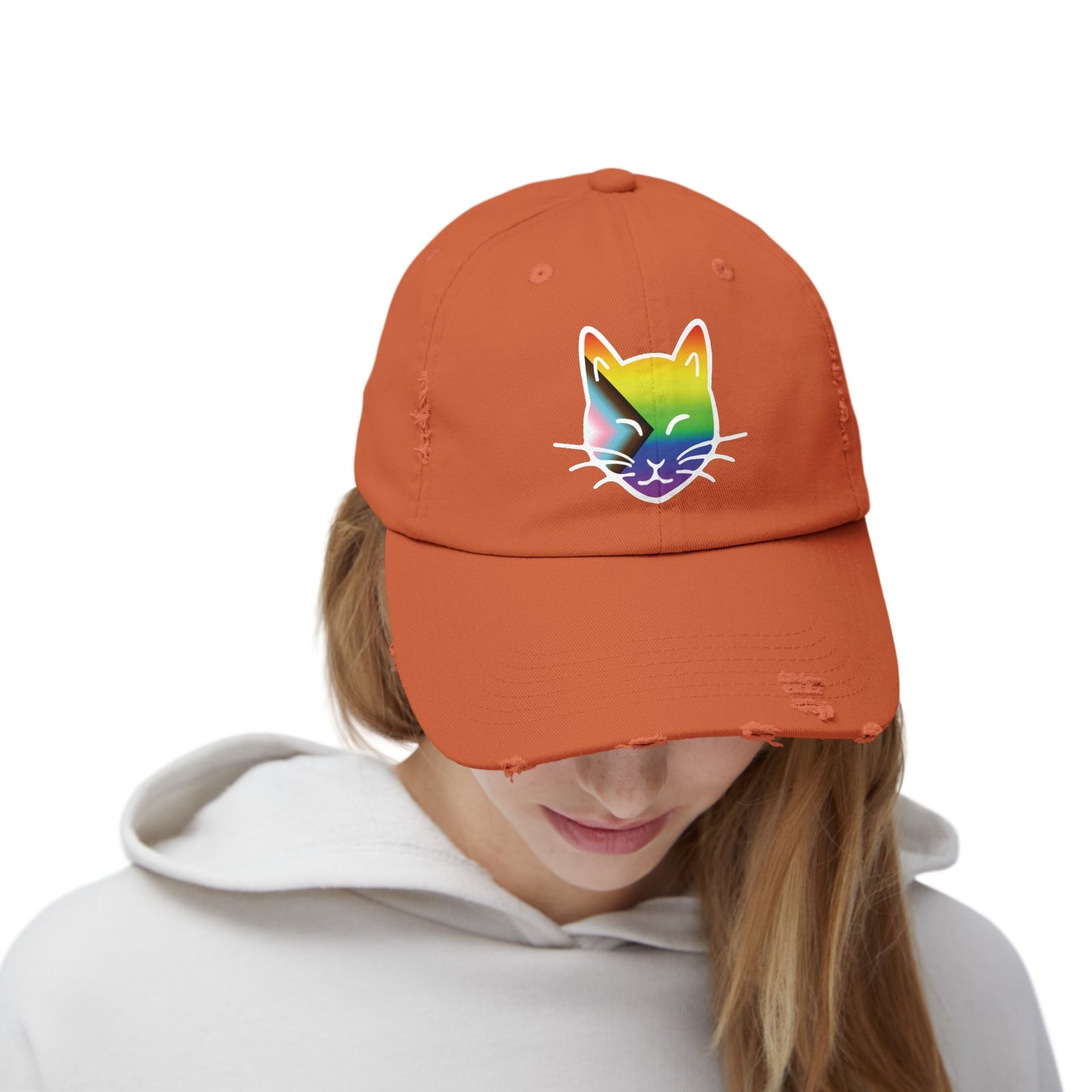 The Cat Fam Pride Distressed Cap