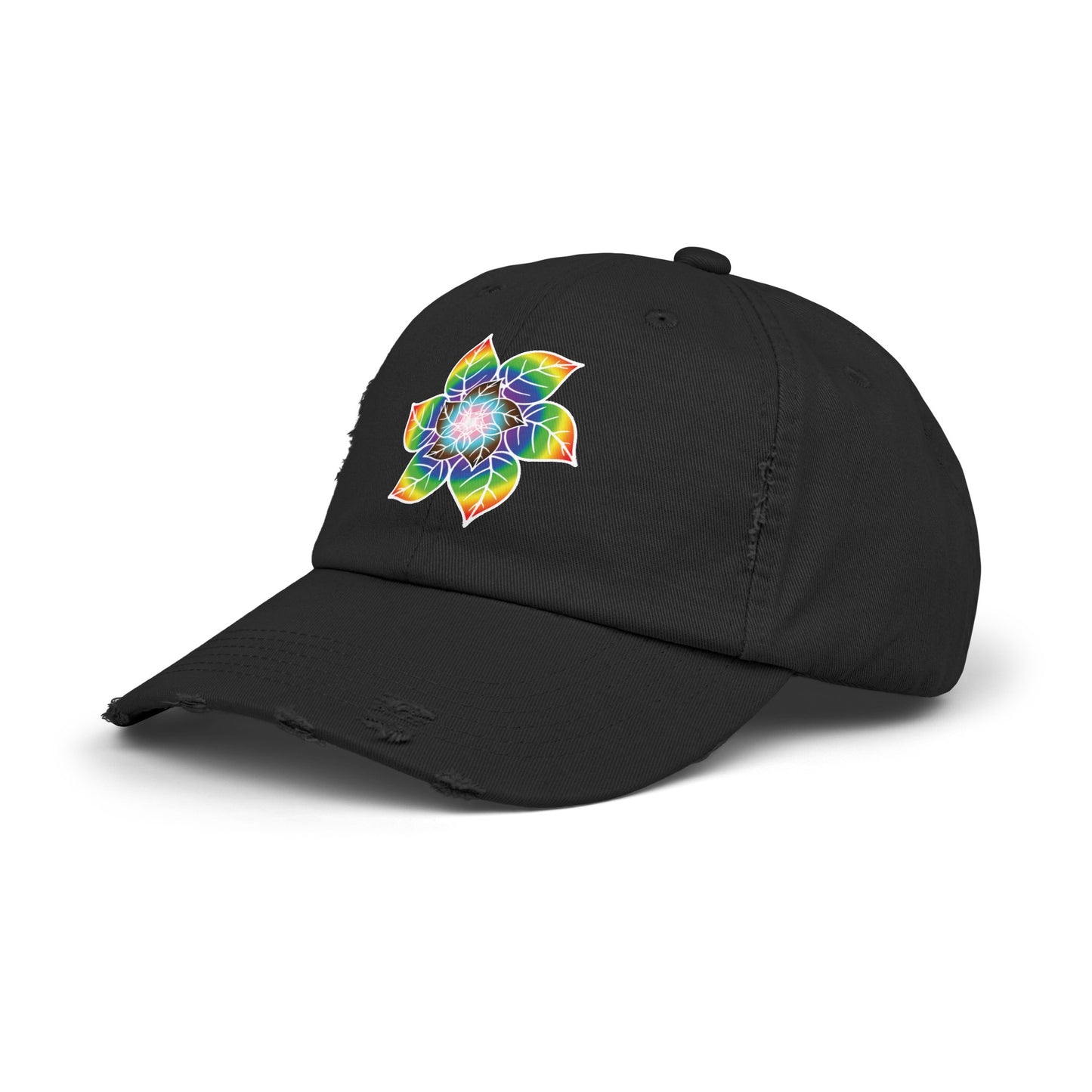 Flower Leaf Pride Distressed Cap