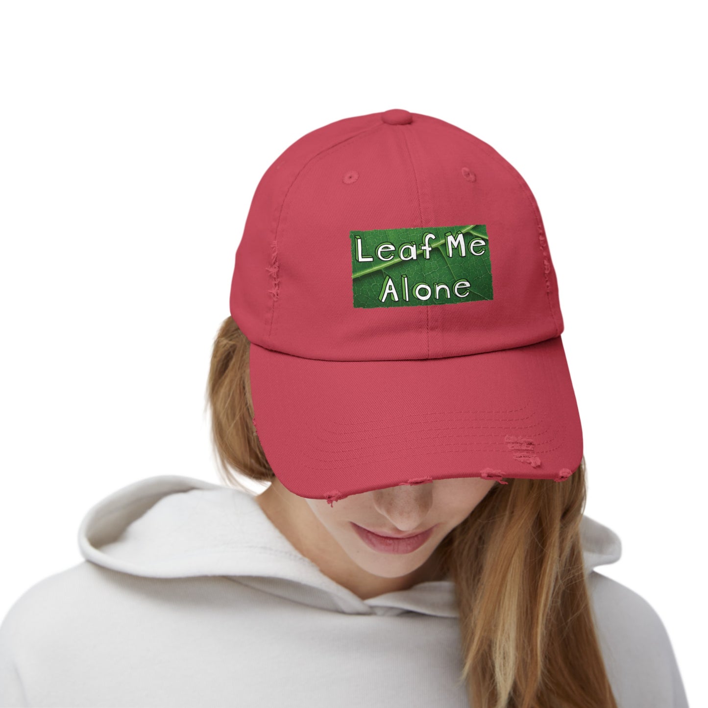 Leaf Me Alone Distressed Cap