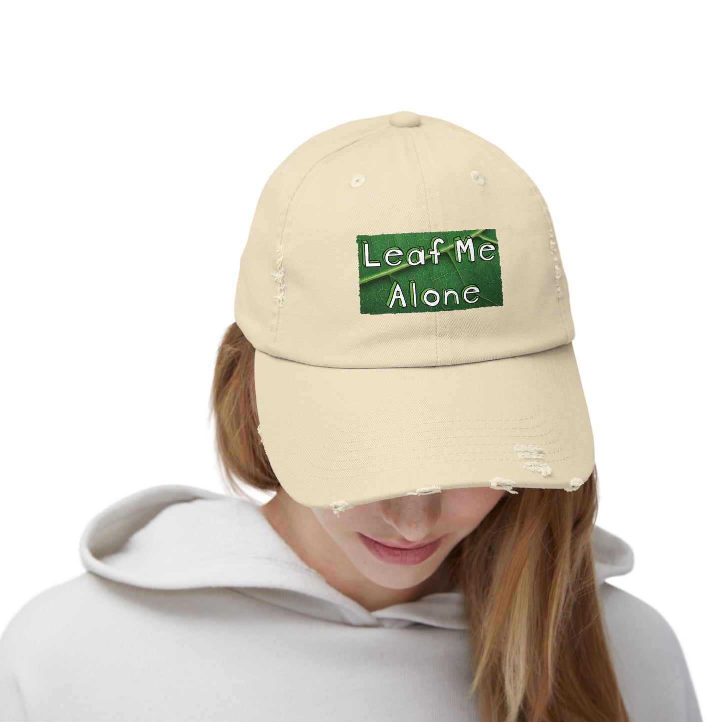 Leaf Me Alone Distressed Cap