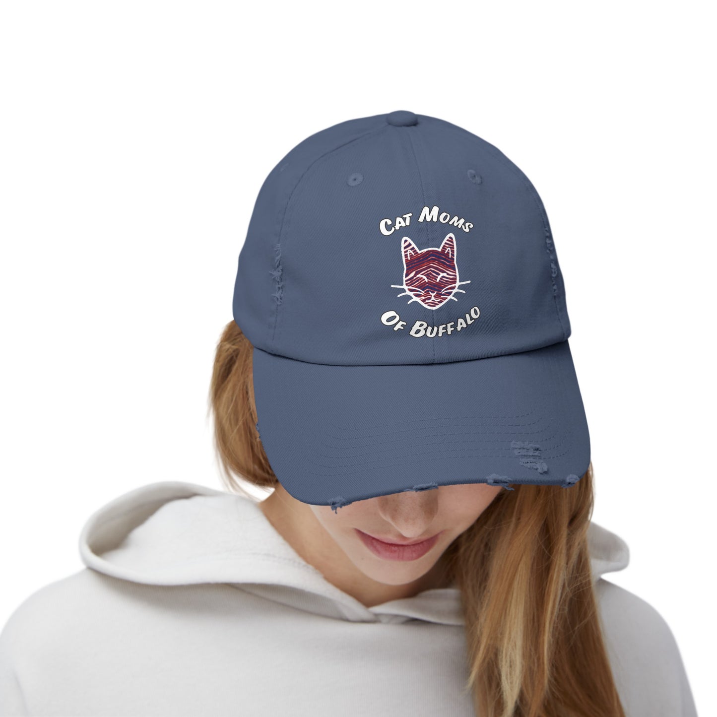 The Cat Mom Distressed Cap