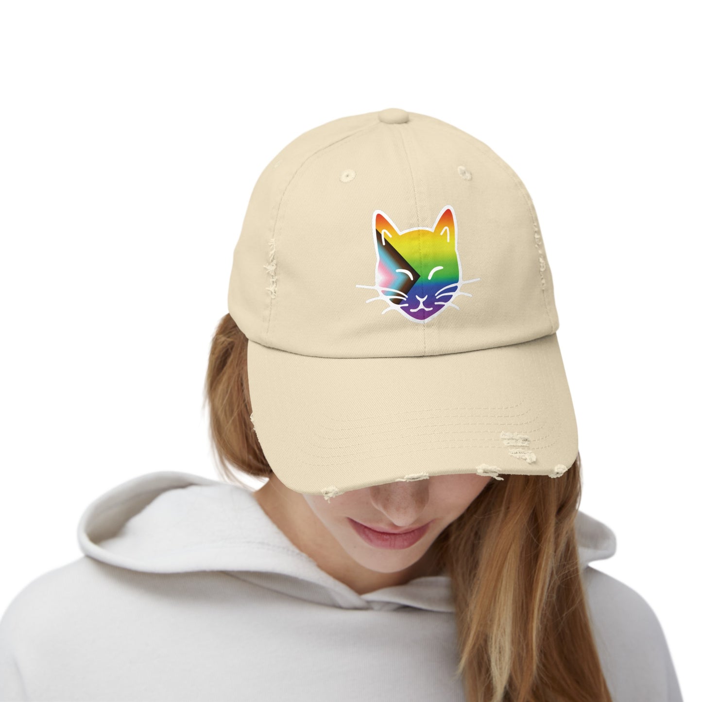 The Cat Fam Pride Distressed Cap