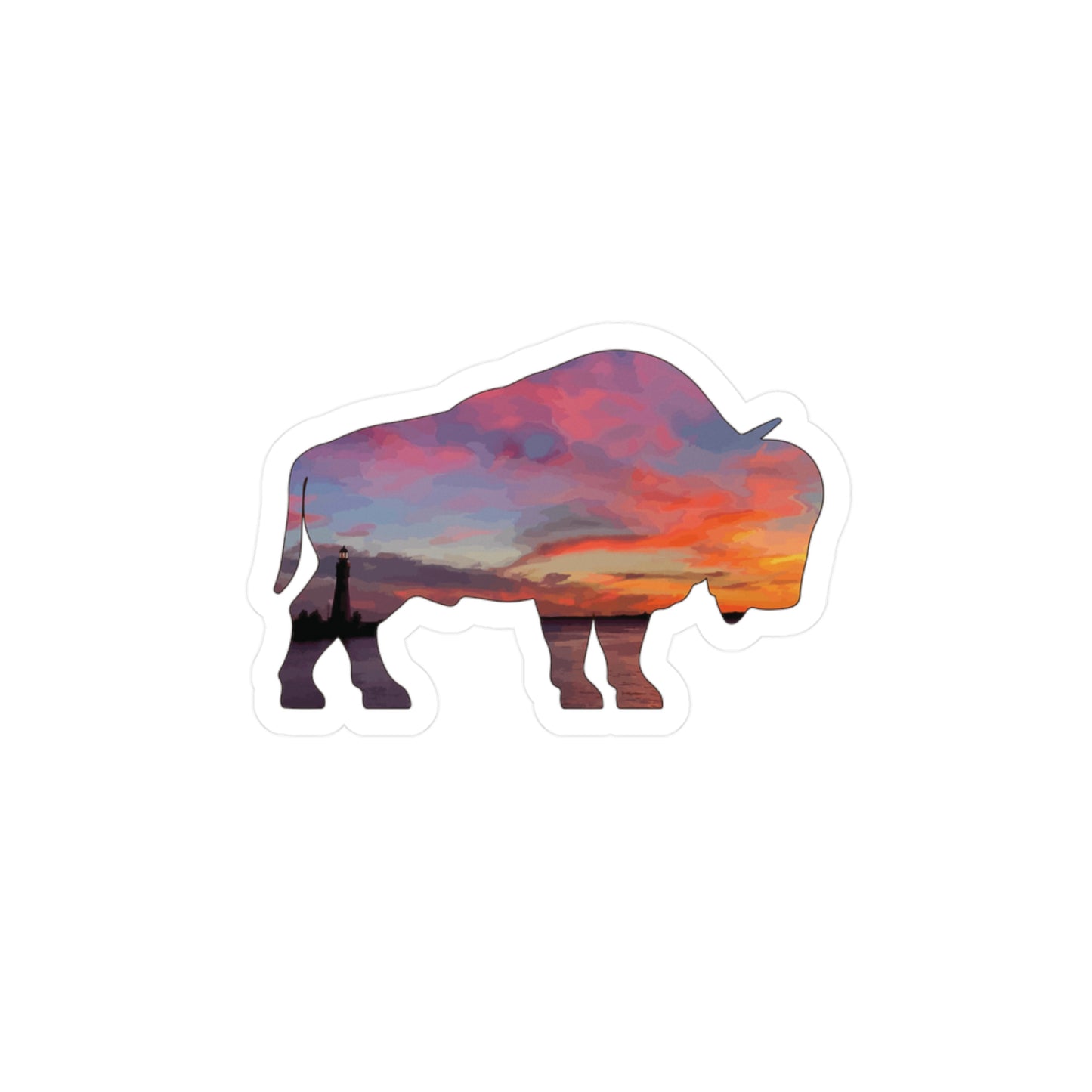 Buffalo Waterfront Sunset Vinyl Decal