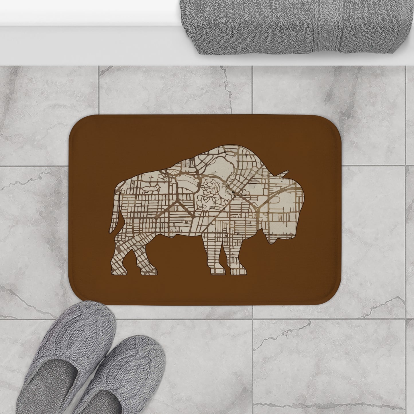 Map of Buffalo Bath Mat