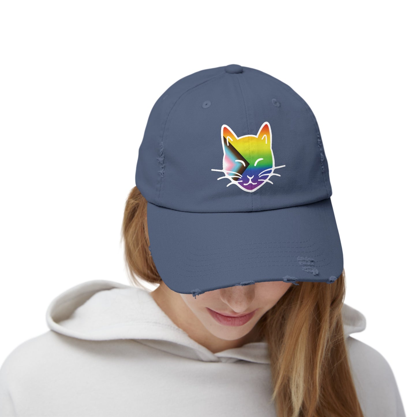 The Cat Fam Pride Distressed Cap