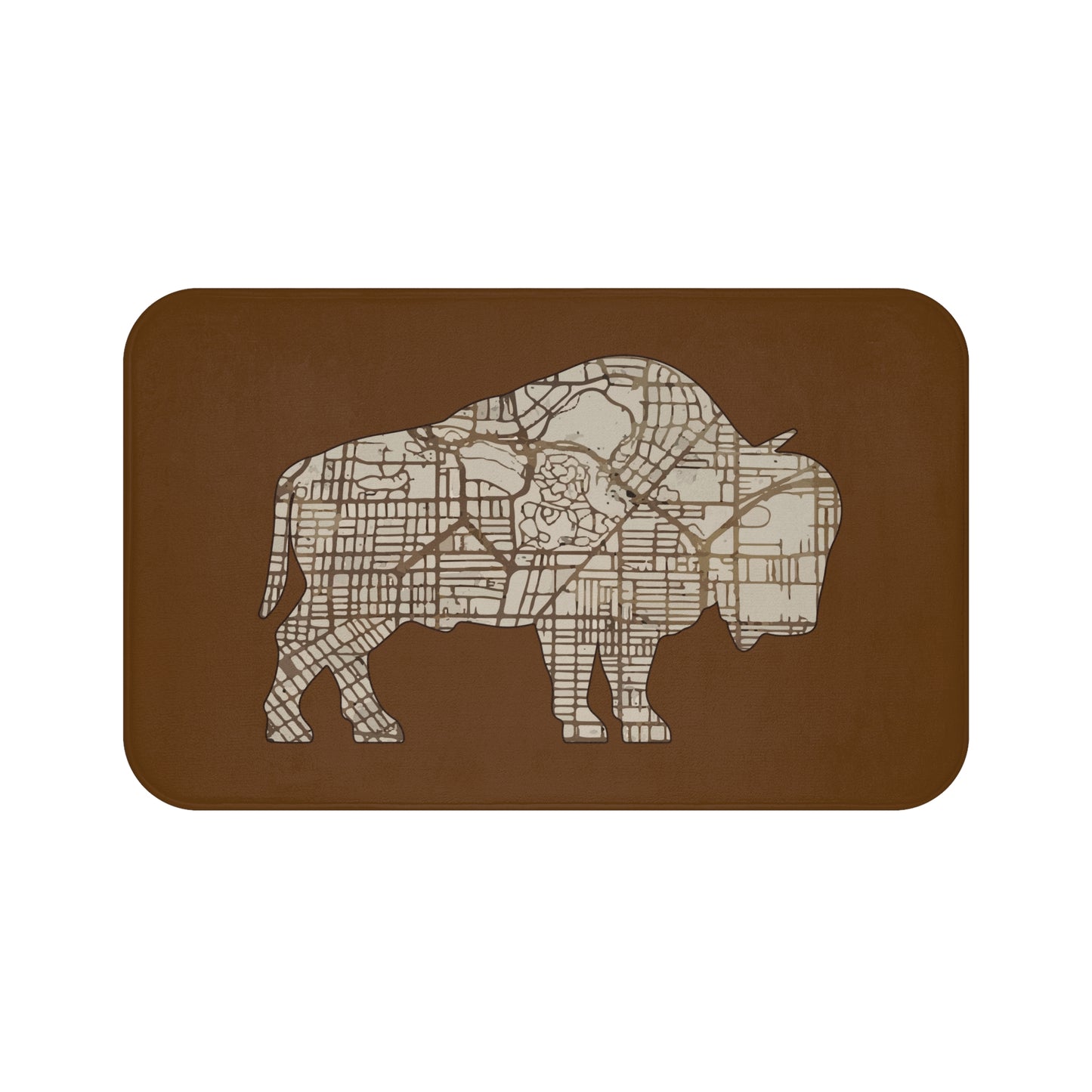 Map of Buffalo Bath Mat