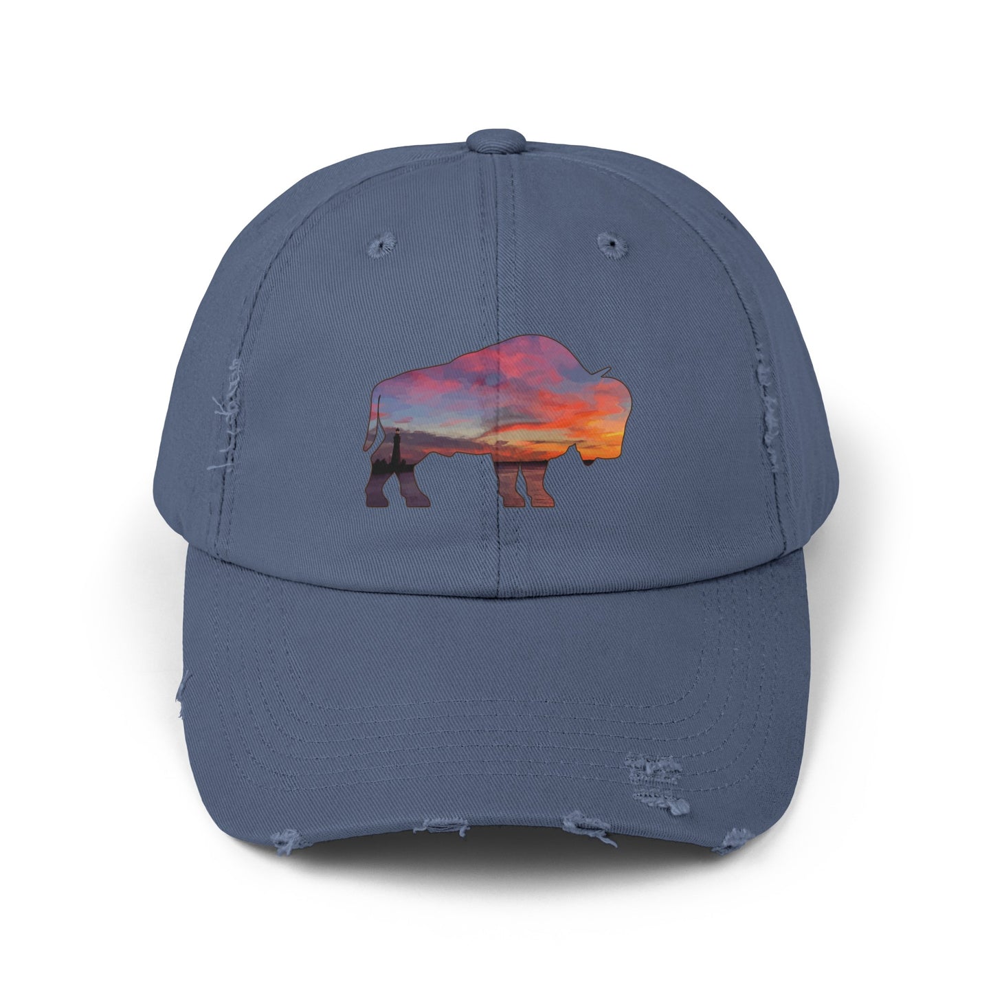 Buffalo Waterfront Sunset Distressed Cap