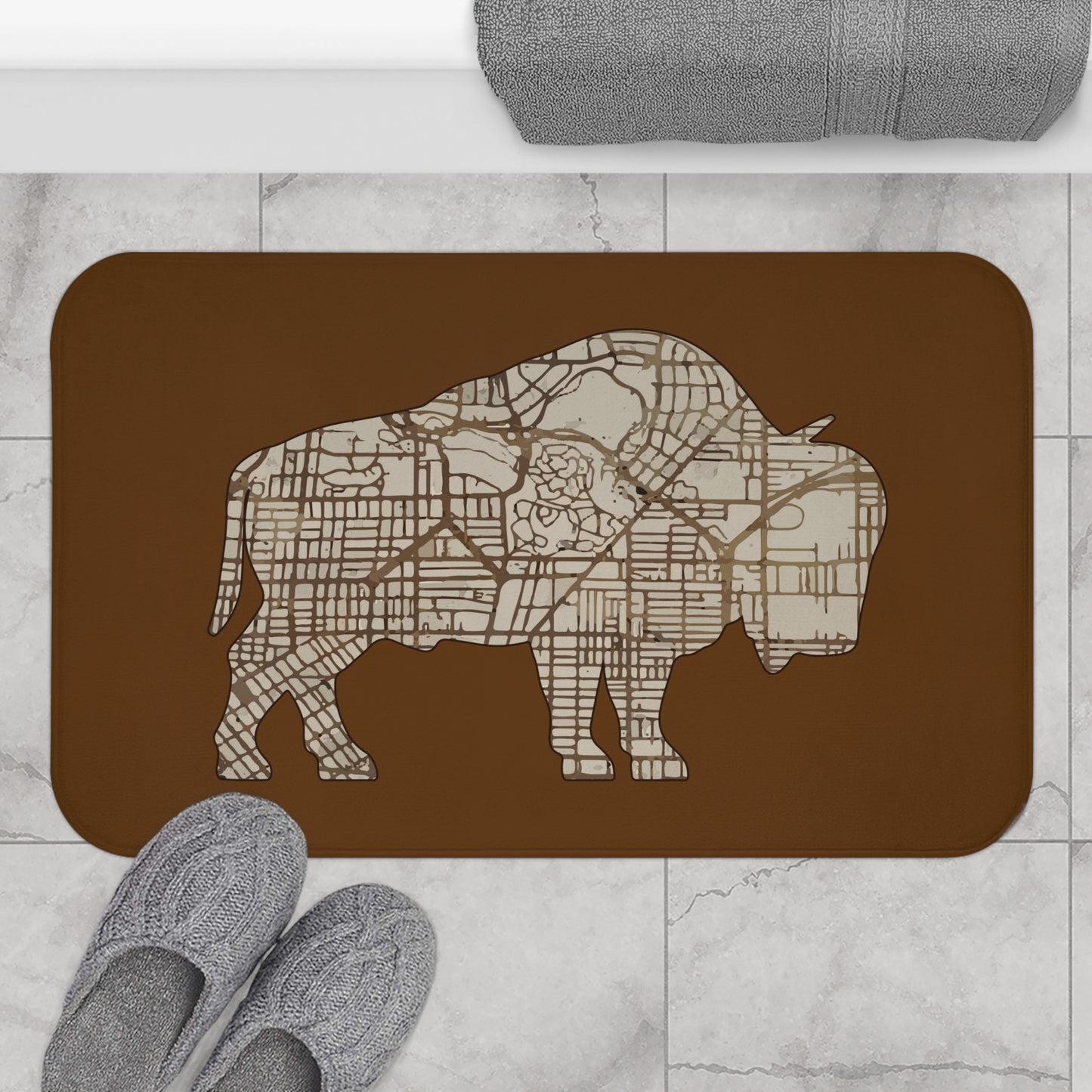 Map of Buffalo Bath Mat