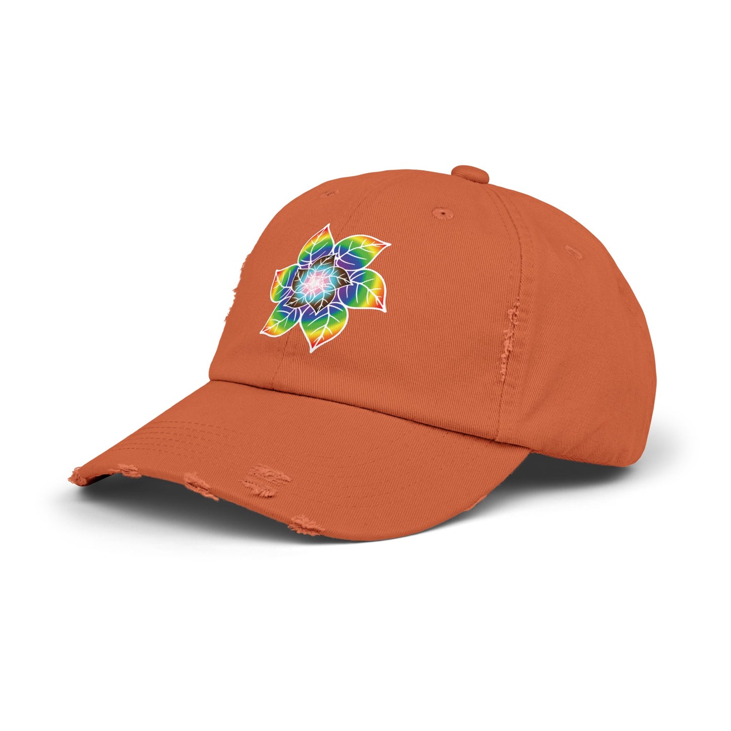 Flower Leaf Pride Distressed Cap