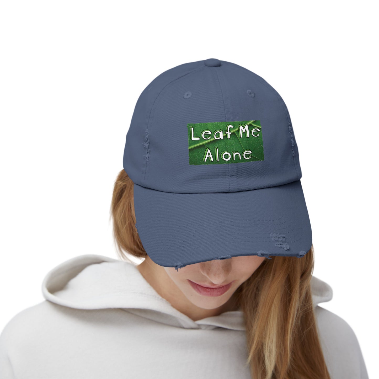 Leaf Me Alone Distressed Cap