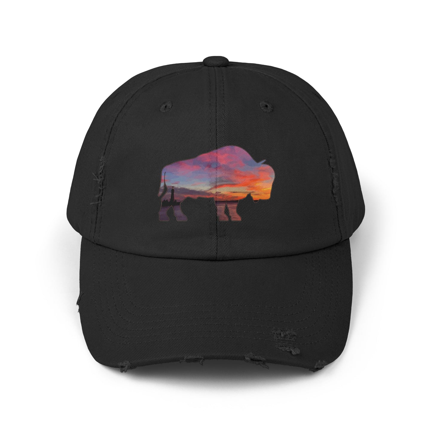 Buffalo Waterfront Sunset Distressed Cap