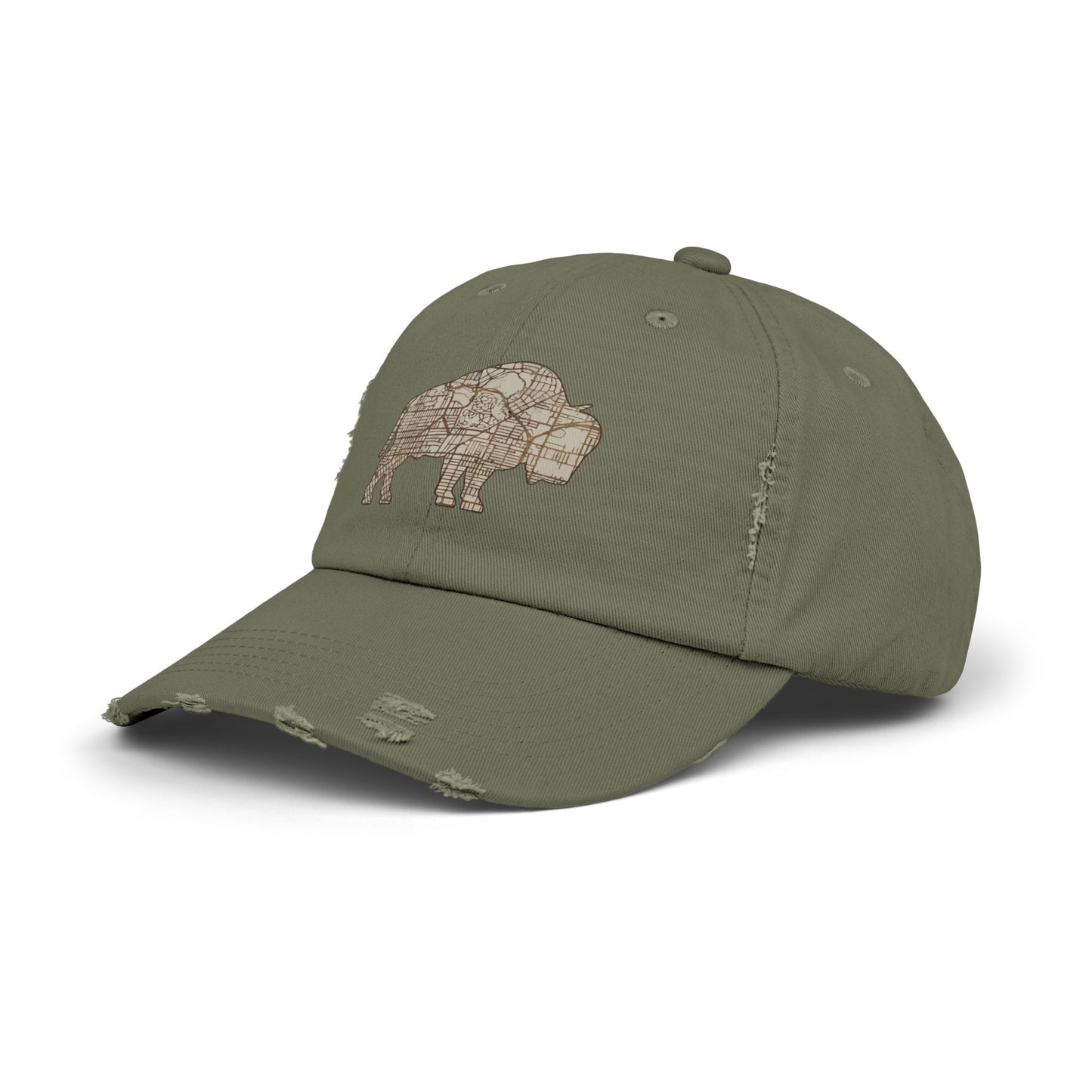 Map of Buffalo Distressed Cap