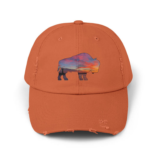 Buffalo Waterfront Sunset Distressed Cap