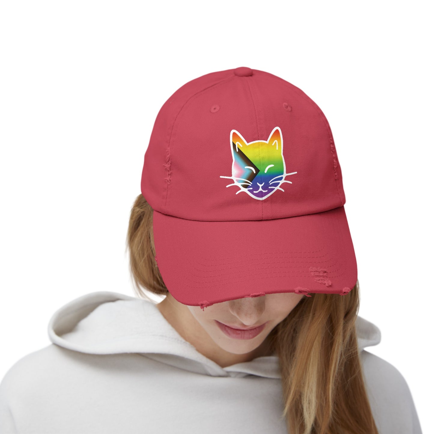 The Cat Fam Pride Distressed Cap