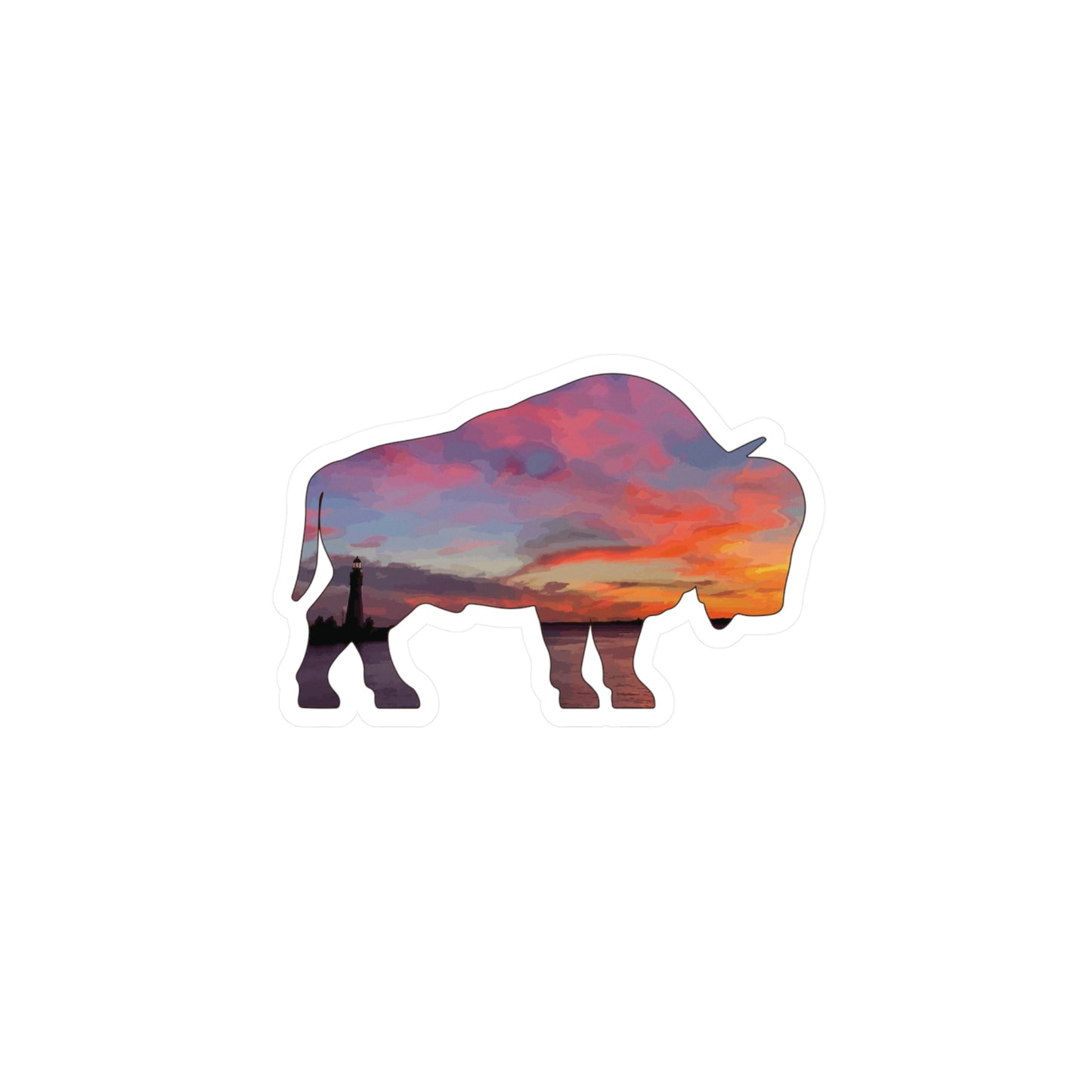 Buffalo Waterfront Sunset Vinyl Decal