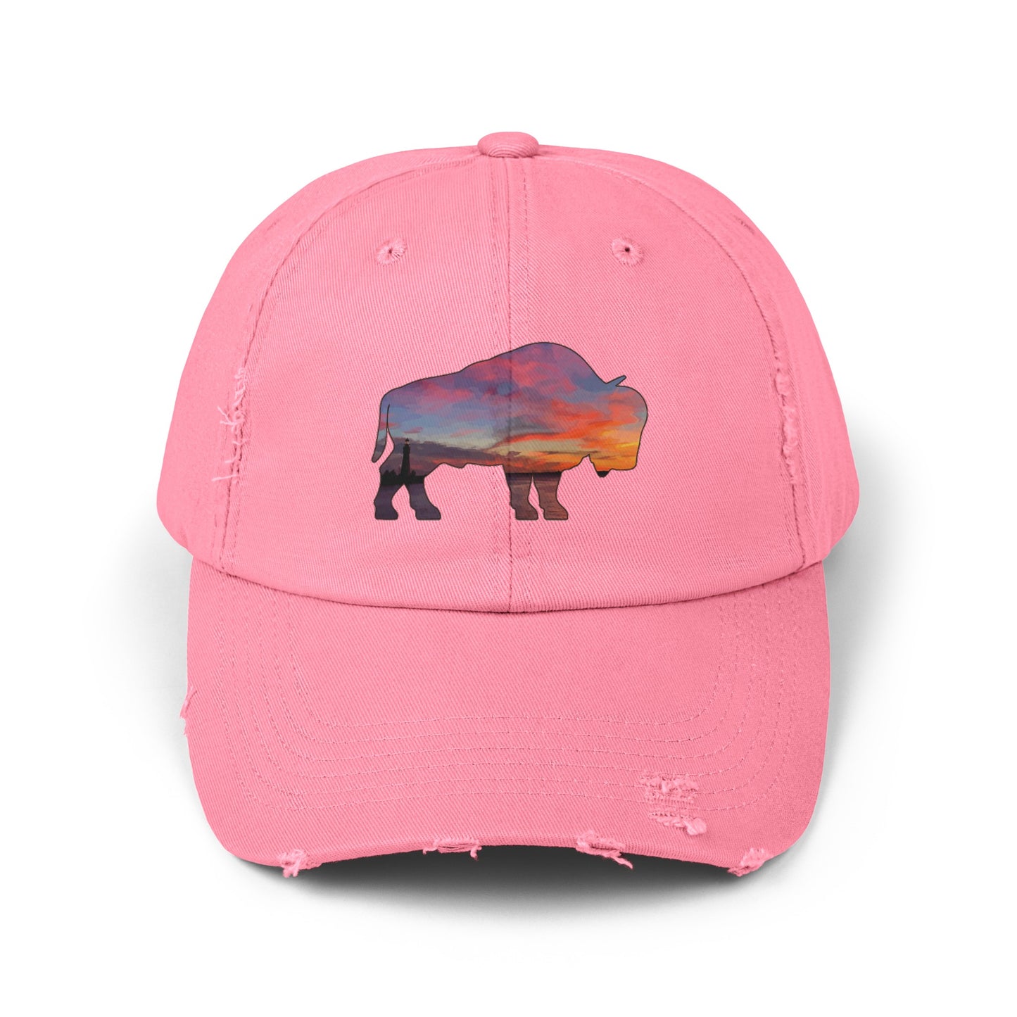 Buffalo Waterfront Sunset Distressed Cap