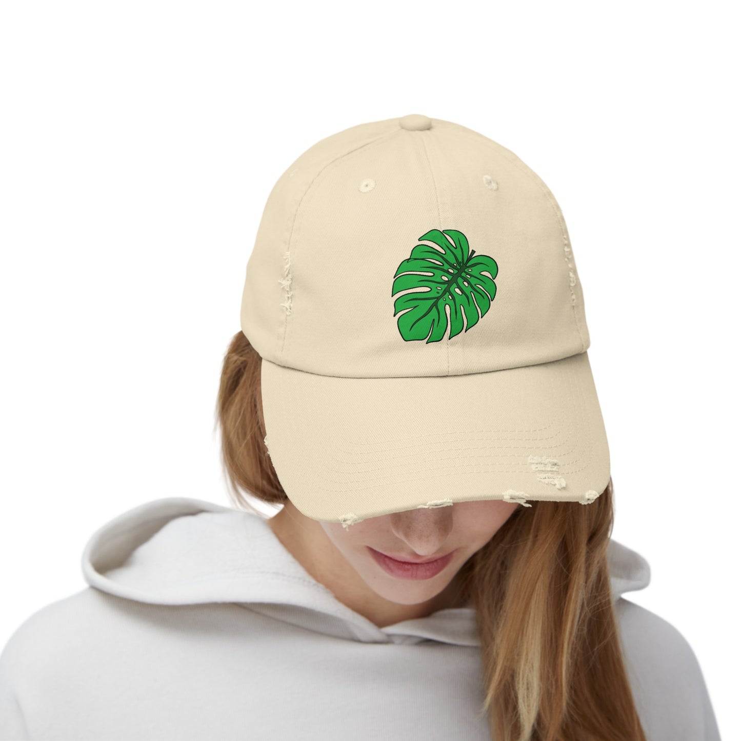 Monstera Leaf Distressed Cap